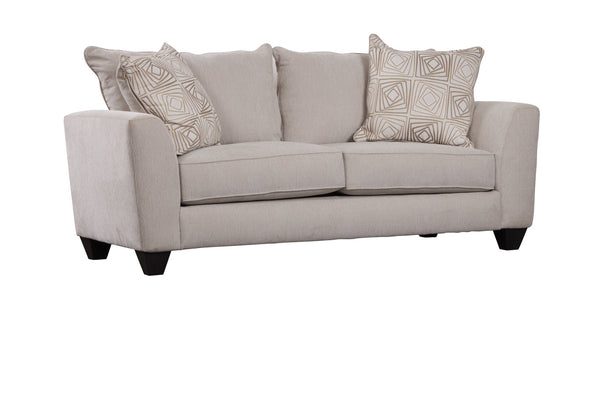 Porter Designs Porter Hawthorne Chenille Fabric Sofa - Elegant Cream Design With Geometric Pillows For Comfort Cream Fabric 01-207-01-6841