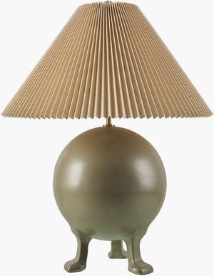 Livabliss Xian Sculptural Cement Table Lamp with Linen Shade for Industrial Modern Interiors XIN-002