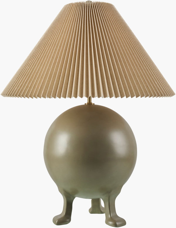 Livabliss Xian Sculptural Cement Table Lamp with Linen Shade for Industrial Modern Interiors XIN-002