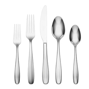 Lenox Oneida Oakwood 20 Piece Everyday Flatware Set, Service for 4 Metallic, STAINLESS METAL 896125