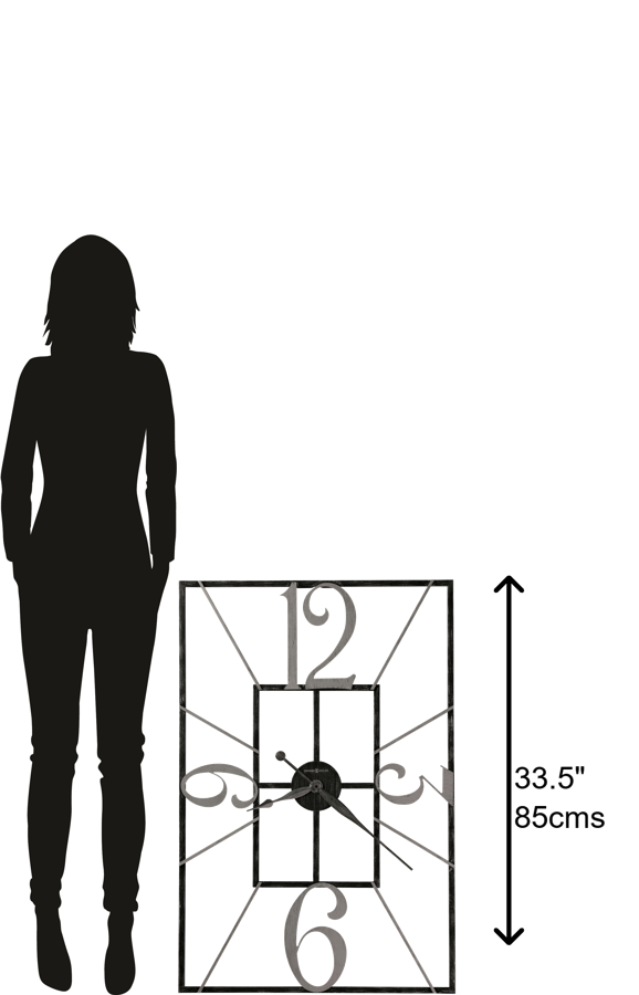 Hekman Furniture 625712 Antoine Oversized Wall Clock - Modern Wrought-iron Design With Aged Silver Accents & Quartz Movement  Antoine Wall Clock 625712