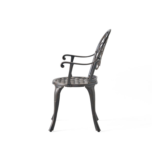 English Elm Camden Outdoor Cast Aluminum Bistro Set with Ice Bucket Scrollwork Copper Patio 52255.00COP