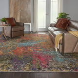 Nourison Celestial CES14 Machine Made Power-loomed Borderless Design Indoor Only Modern & Contemporary  Rug Sunset, Multicolor 100% Polypropylene 99446483218