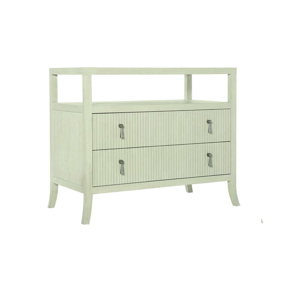 Bernhardt Bernhardt Cerused Linen East Hampton Bachelor's Chest With Beaded Drawers & Aged Silver Pulls, 37.25"W 395230