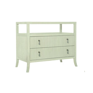 Bernhardt Bernhardt Cerused Linen East Hampton Bachelor's Chest With Beaded Drawers & Aged Silver Pulls, 37.25"W 395230