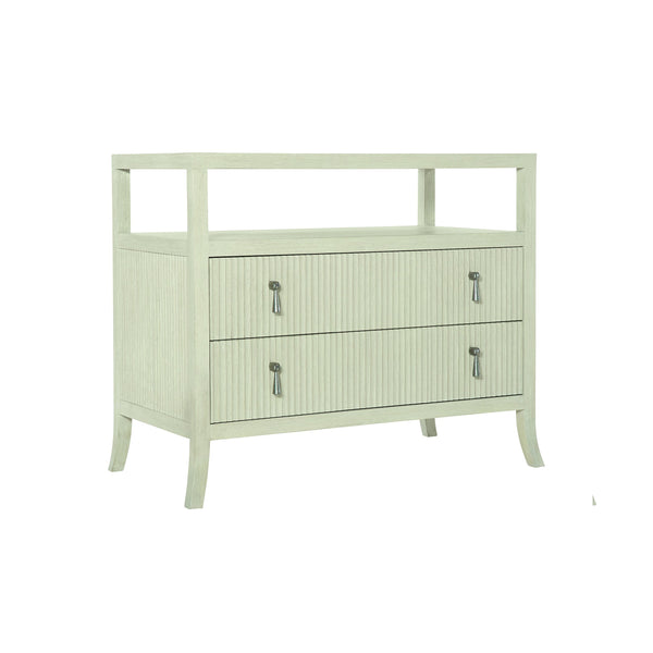 Bernhardt Bernhardt Cerused Linen East Hampton Bachelor's Chest With Beaded Drawers & Aged Silver Pulls, 37.25"W 395230