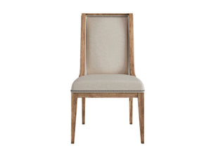 A.R.T. Furniture Set Of 2 - Passage Hostess Sling Chair - Elegant Natural Oak Finish With Velvet Upholstery & Nailhead Trim - Set Of 2 Beige, Brown Ash Solids,Knotty Oak Veneers,Foam,Fabric,Metal 287201-2302