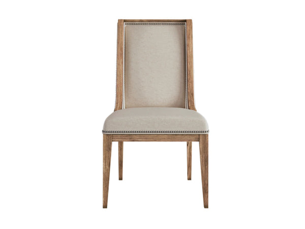 A.R.T. Furniture Set Of 2 - Passage Hostess Sling Chair - Elegant Natural Oak Finish With Velvet Upholstery & Nailhead Trim - Set Of 2 Beige, Brown Ash Solids,Knotty Oak Veneers,Foam,Fabric,Metal 287201-2302