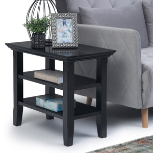 English Elm Acadian Solid Wood Narrow Side Table In Black - Stylish, Versatile Design With Open Shelves For Storage B136P159693