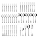 Lenox Oneida True Rose 45 Piece Everyday Flatware Set, Service for 8 Metallic, STAINLESS METAL B552045D