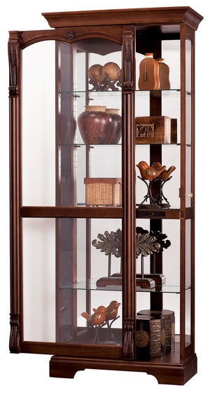 Hekman Furniture 680501 Bernadette Curio Cabinet - Antique Glass Display With Adjustable Shelves & Locking Door Hampton Cherry Bernadette Curio Cabinet 680501