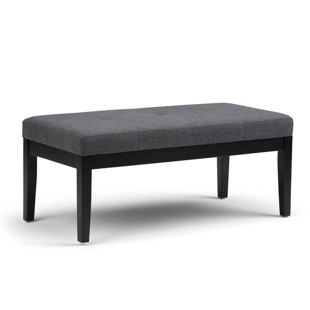 English Elm Lacey Tufted Ottoman Bench - Stylish Slate Grey Upholstered Seating For Modern Home Décor B136P159211