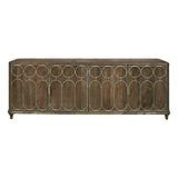 4-Door Console with Tray Drawers Brown with Rich Brown finish P301535 Pulaski Furniture