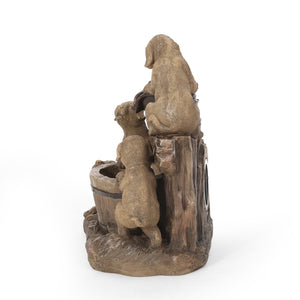 English Elm Christopher Knight Home® - DIMMOCK Handcrafted 22.75" Weather-Resistant Polyresin Fountain with Pump, Underwater Lights & Puppies 71785.00LBRN