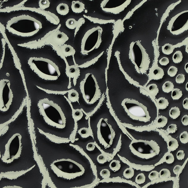 English Elm Christopher Knight Home® - LANTERN Large Indian Iron Decorative Lantern with Green Patina & Leaf Design, Handcrafted Distressed Elegance 69373.00