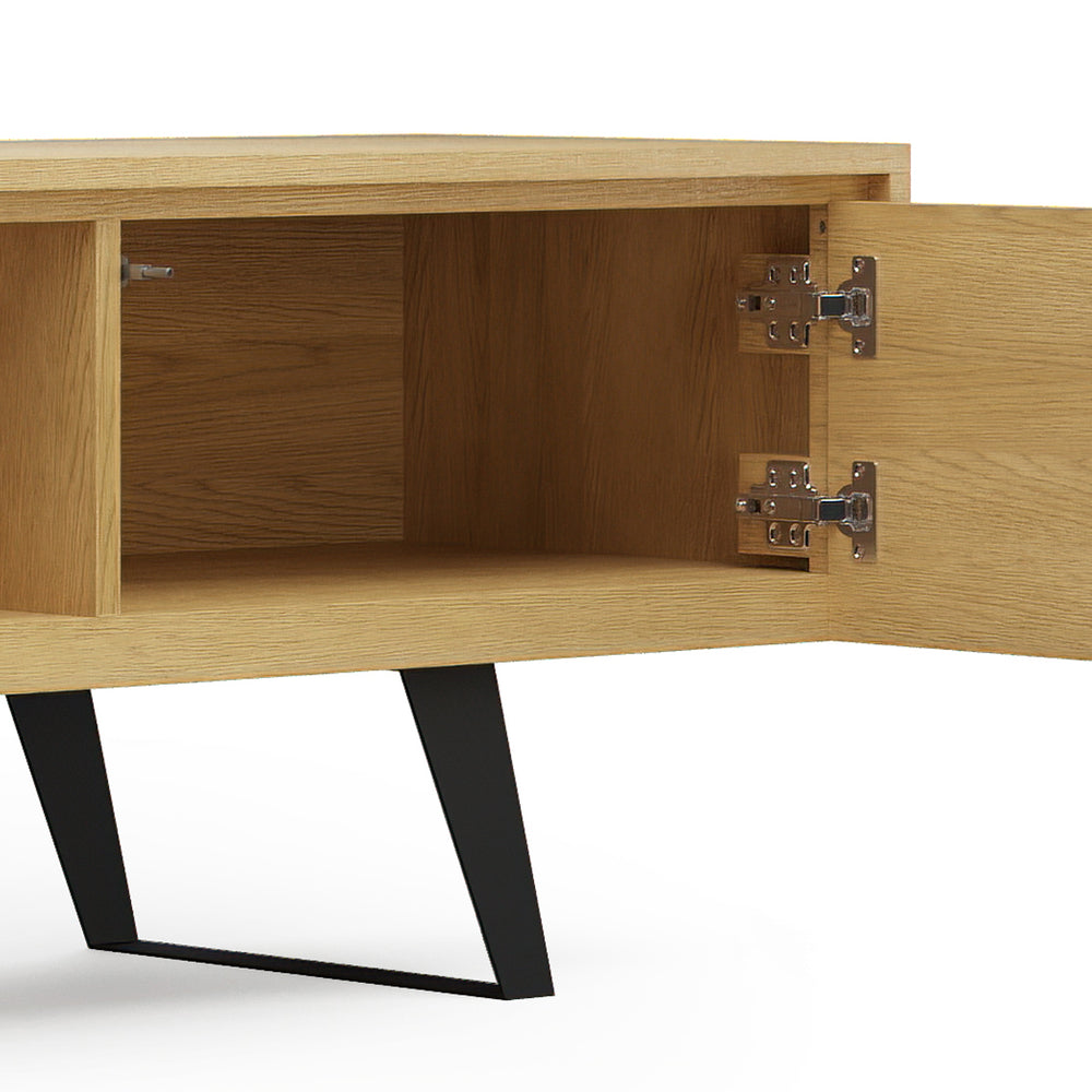 English Elm Lowry 72" Oak Tv Media Stand - Mid-Century Modern Design With Clever Storage & Cable Management B136P158888