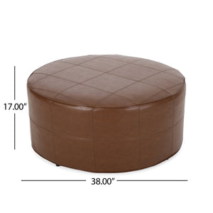 English Elm Ottoman Square Faux Leather Footrest with Rustic Grain Texture for Living Room 71832.00