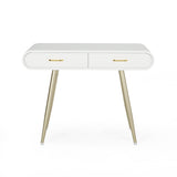 Christopher Knight Home® - Noble House - Dehaviland Modern Faux Wood Vanity Table, White And Champagne Gold