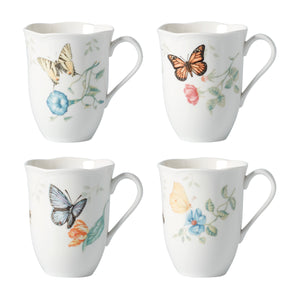 Lenox Butterfly Meadow 4-Piece Mug Set Multi, WHITE PORCELAIN 891271