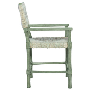 Bernhardt Bernhardt Palma Arm Chair With Hand‑Woven Abaca, Rustic Gray Oak Frame — Modern Farmhouse Comfort 369544