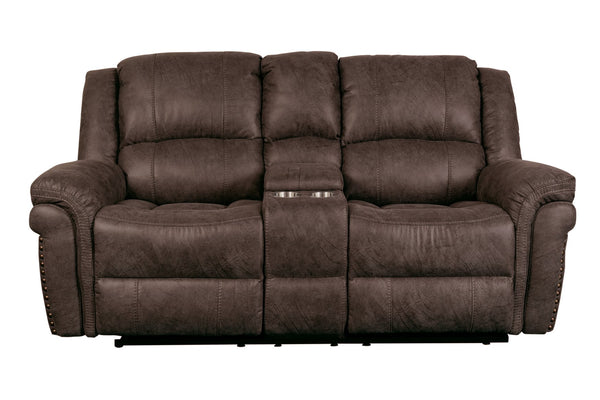 Porter Designs Porter St John Motion Reclining Love Seat - Plush Brown Leather-like Comfort For Stylish Living Brown Fabric 03-201-02-7625
