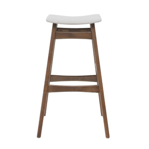 English Elm Christopher Knight Home® - Bar Stool Set Of 2 - Mid-Century Modern Light Beige Fabric With Walnut Legs For Kitchen & Home Bar 58922.00WNT