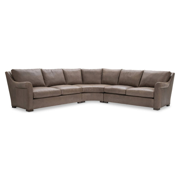 Bernhardt Bernhardt Keirnan Leather Sectional Sofa with Rolled Arms for Elegant Living Spaces K2345
