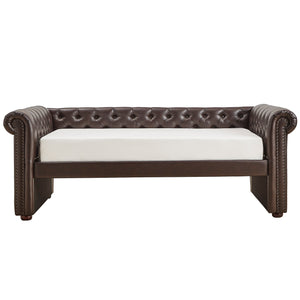 Homelegance By Top-Line Pietro Chesterfield Daybed Brown Linen