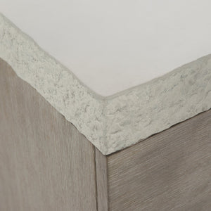 Bernhardt Bernhardt Ritter Dresser With Flint Oak Case & Sand Grey Cast Concrete Top, 4 Soft-Close Drawers, 309052
