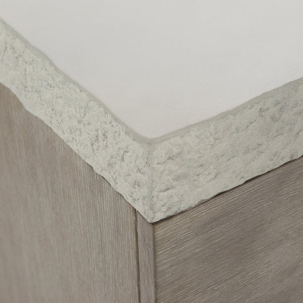 Bernhardt Bernhardt Ritter Dresser With Flint Oak Case & Sand Grey Cast Concrete Top, 4 Soft-Close Drawers, 309052