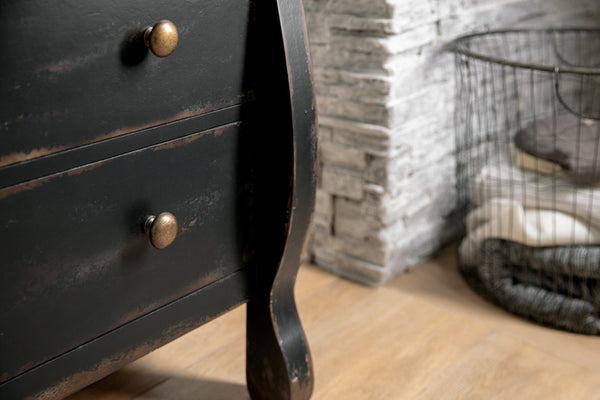 Hooker Furniture Ciao Vintage-Inspired Five-Drawer Bureau With Multi-Layered Black Finish, Cedar-Lined & Felted Drawers 5805-90011-99