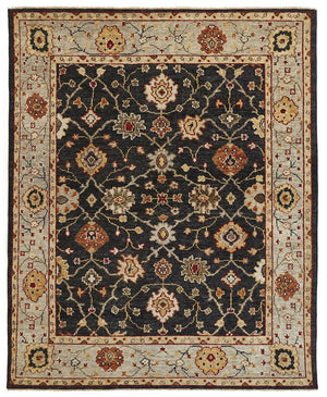 Feizy Rugs Carrington Hand Knotted Wool Rug - Timeless Oushak Motifs With Rich Colors And Durable Design Black,Gold,Gray Wool 9826500fchllblh50