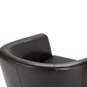 English Elm Austin Tub Chair - Stylish Brown Vegan Faux Leather Accent For Living Rooms & Offices Comfortably B136P159636