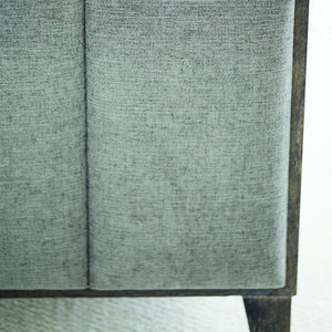 Bernhardt Bernhardt Linea California King Panel Bed — Cerused Charcoal Rustic-Modern Frame With Upholstered Headboard And Footboard, Vertical Channeling, Durable Slat Support K1103