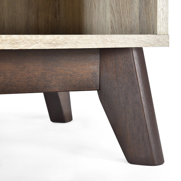 English Elm Christopher Knight Home® - CABINET mid-century modern faux wood storage console with splayed legs, drawers & cubby shelves Oak 67351.00SONOAK