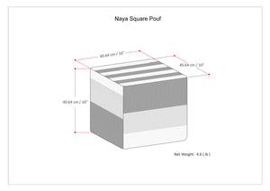 English Elm Naya Cube Pouf - Handcrafted Grey Melange Accent For Stylish Seating & Footstool In Any Room B136P159268