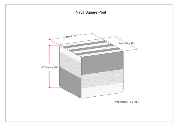 English Elm Naya Cube Pouf - Handcrafted Grey Melange Accent For Stylish Seating & Footstool In Any Room B136P159268