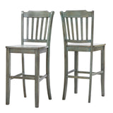 Homelegance By Top-Line Juliette Slat Back Bar Height Chairs (Set of 2) Green Rubberwood