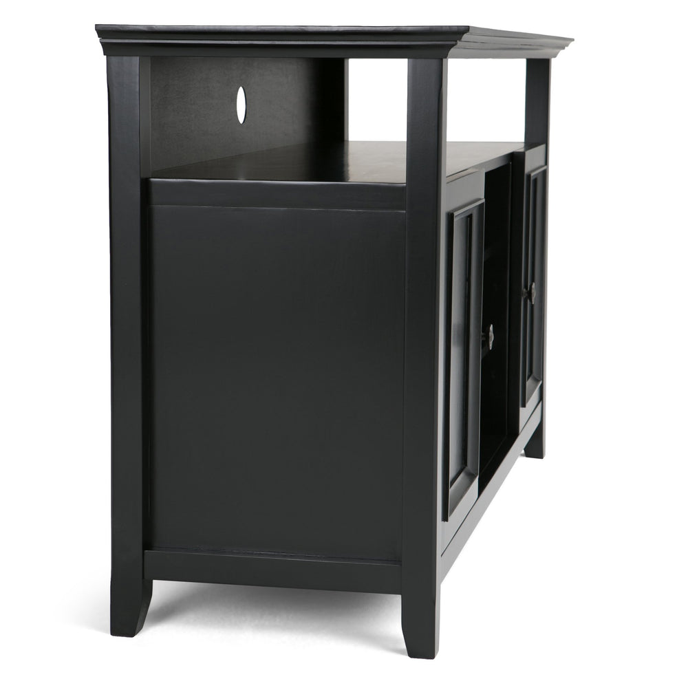 English Elm Amherst 54-Inch Solid Wood Tv Media Stand - Elegant Black Finish With Ample Storage & Classic Design B136P158374