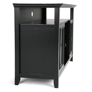 English Elm Amherst 54-Inch Solid Wood Tv Media Stand - Elegant Black Finish With Ample Storage & Classic Design B136P158374