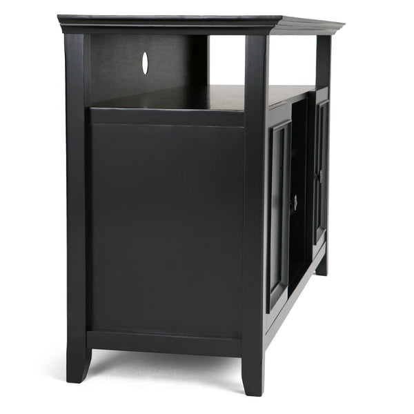 English Elm Amherst 54-Inch Solid Wood Tv Media Stand - Elegant Black Finish With Ample Storage & Classic Design B136P158374