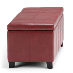 English Elm Dover - Modern Radicchio Red Storage Ottoman Bench With Multiuse Functionality & Comfort Features B136P159043