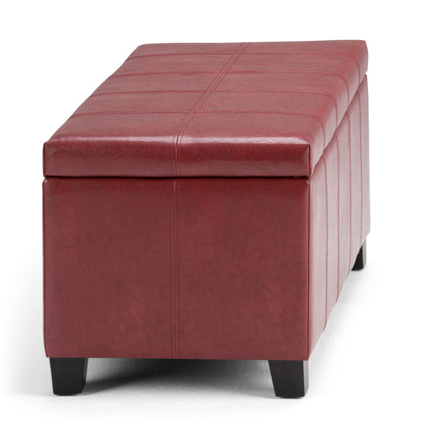 English Elm Dover - Modern Radicchio Red Storage Ottoman Bench With Multiuse Functionality & Comfort Features B136P159043