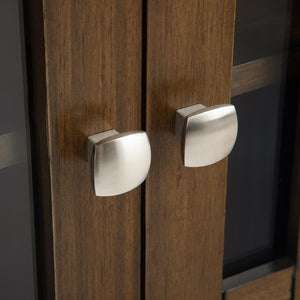 English Elm Bedford Low Storage Media Cabinet - Rustic Charm With Glass Doors & Adjustable Shelves For Versatile Use B136P158479