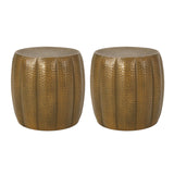 Christopher Knight Home® - Noble House - - Gold Hammered End Tables (Set Of 2)