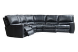 Parker House Parker Living Rockford - Verona Black 6 Piece Modular Power Reclining Sectional with Power Adjustable Headrests Verona Black Top Grain Leather with Match (X) MROC-PACKA(H)-VBK