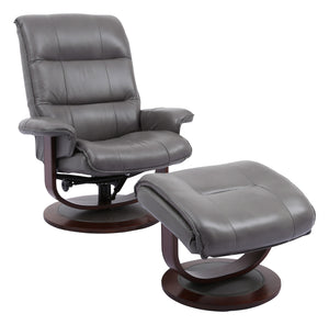 Parker House Parker Living Knight - Ice Manual Reclining Swivel Chair and Ottoman Ice Top Grain Leather with Match (X) MKNI#212S-ICE