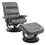 Parker House Parker Living Knight - Ice Manual Reclining Swivel Chair and Ottoman Ice Top Grain Leather with Match (X) MKNI#212S-ICE