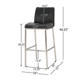 Christopher Knight Home® - Noble House - Vasos Black Leather Barstool - Set of 2