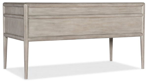 Hooker Furniture Burnham Transitional Writing Desk In Grey Mink Distressed Alder Veneer With Dark Bronze Hardware, Organized Storage And Cable Management 5921-10458-90